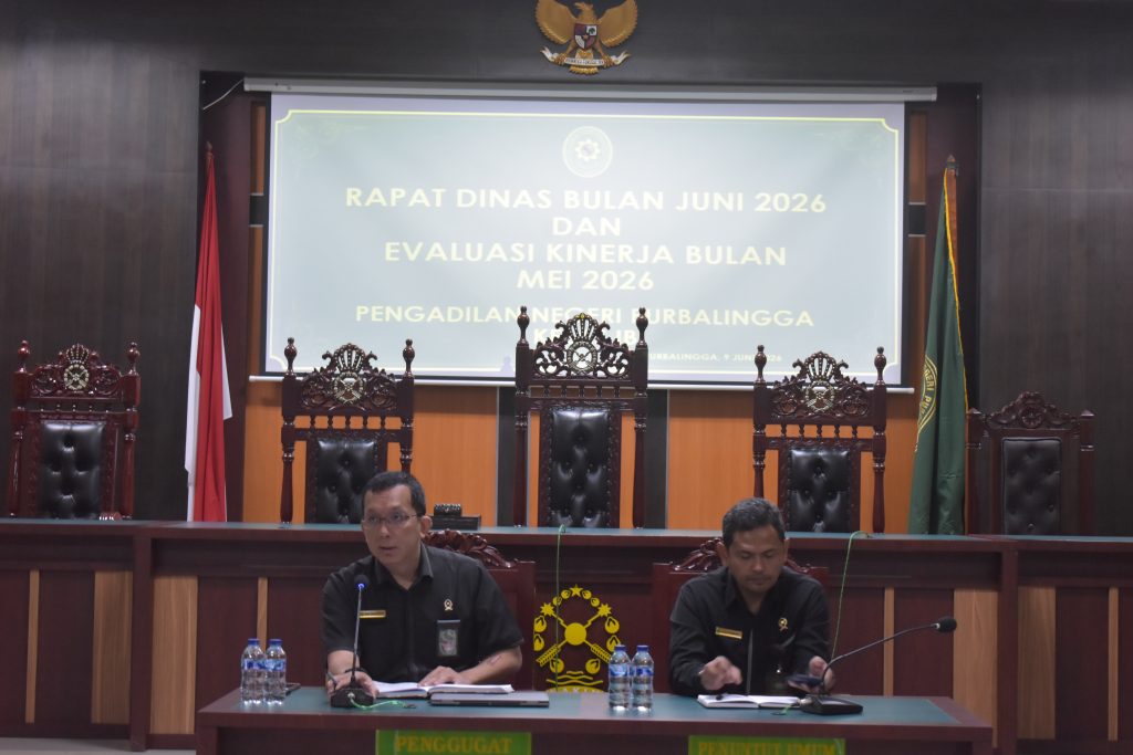 PN Purbalingga selenggarakan Rapat Rapat Dinas Bulan Juni 2026 dan Monev Kinerja Bulan Mei 2026 (09/06/2026)